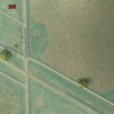 Second close-up of the map of Grace City, North Dakota print showing more streets and buildings