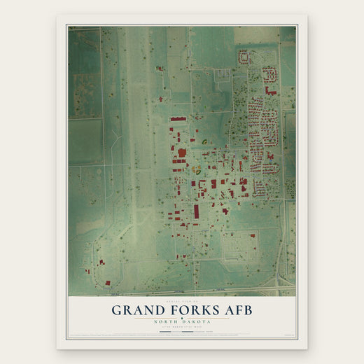 Grand Forks AFB, North Dakota map print, the full design
