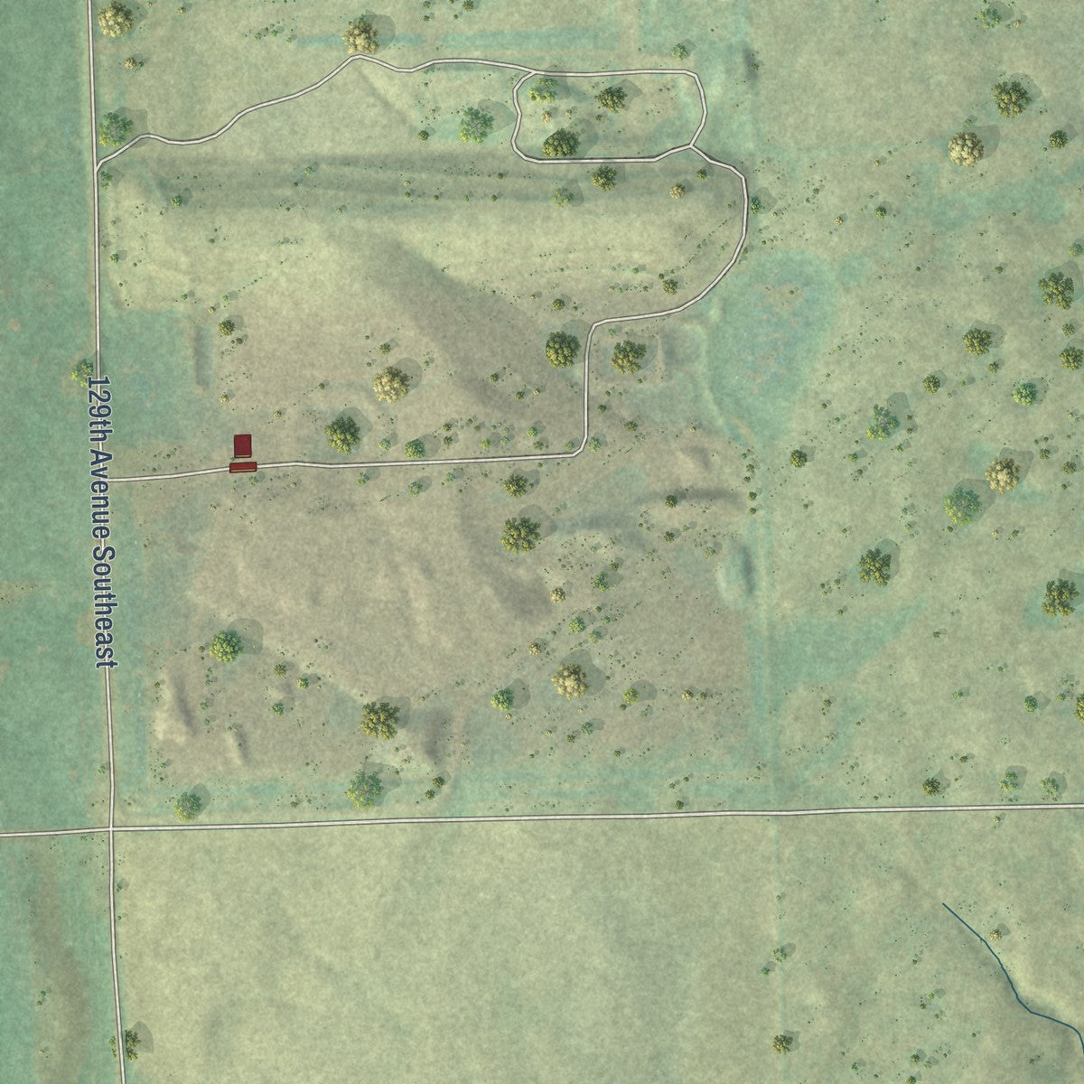 Second close-up of the map of Gwinner, North Dakota print showing more streets and buildings