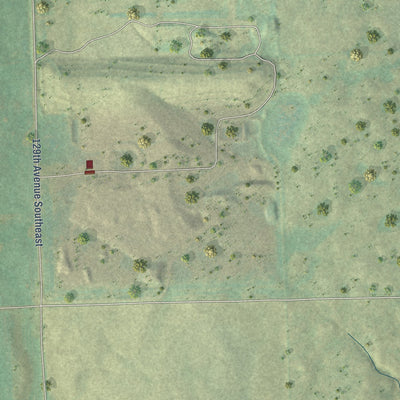 Second close-up of the map of Gwinner, North Dakota print showing more streets and buildings