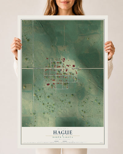 Map of Hague, North Dakota, 24 x 36 inch unframed archival matte print