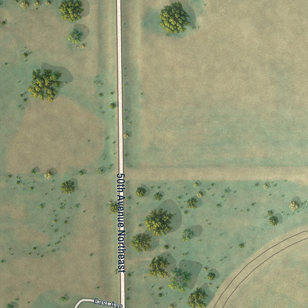 Second close-up of the map of Hamberg, North Dakota print showing more streets and buildings