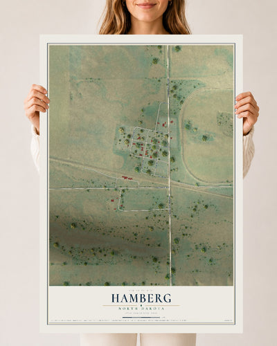 Map of Hamberg, North Dakota, 24 x 36 inch unframed archival matte print