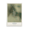 Map of Hannah, North Dakota, 12 x 18 inch unframed archival matte print