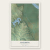 Harmon, North Dakota map print, the full design