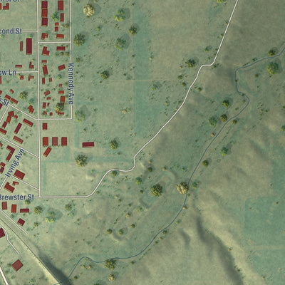 Second close-up of the map of Harvey, North Dakota print showing more streets and buildings
