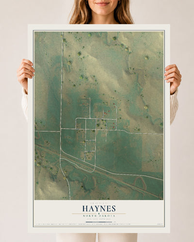 Map of Haynes, North Dakota, 24 x 36 inch unframed archival matte print