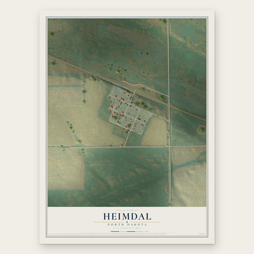 Heimdal, North Dakota map print, the full design