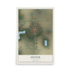 Map of Hunter, North Dakota, 12 x 18 inch unframed archival matte print