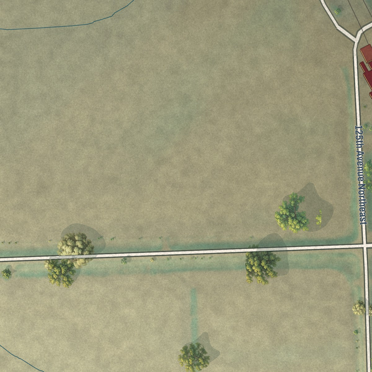 Second close-up of the map of Lankin, North Dakota print showing more streets and buildings