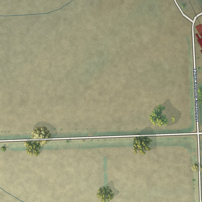 Second close-up of the map of Lankin, North Dakota print showing more streets and buildings