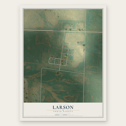 Larson, North Dakota map print, the full design