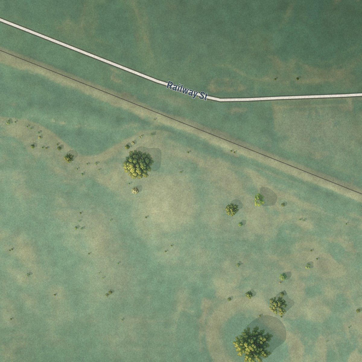 Second close-up of the map of Leal, North Dakota print showing more streets and buildings