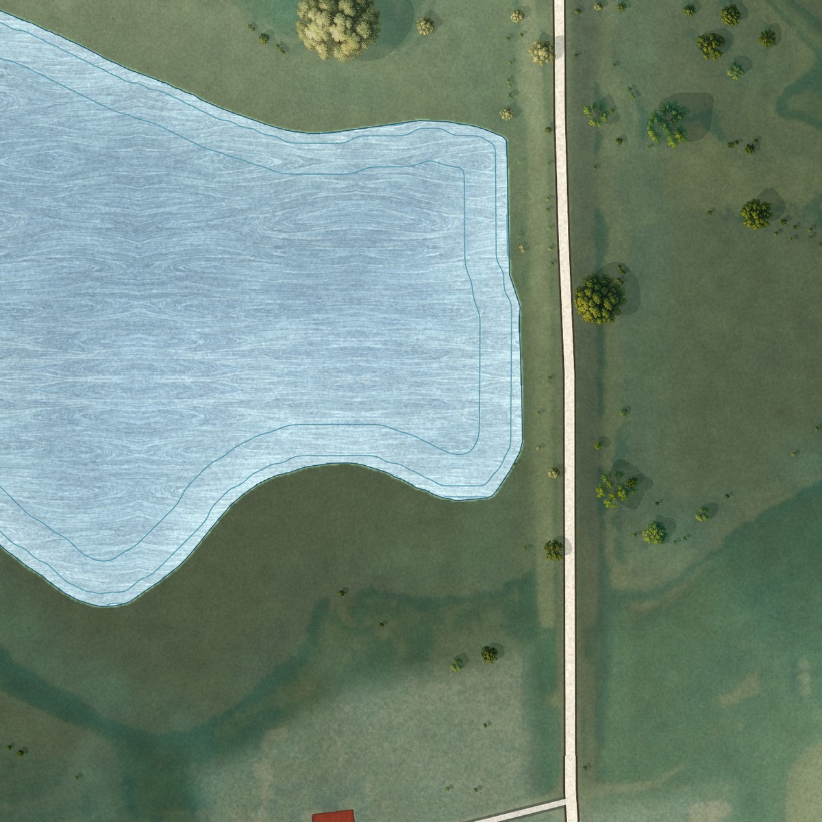 Second close-up of the map of Lehr, North Dakota print showing more streets and buildings
