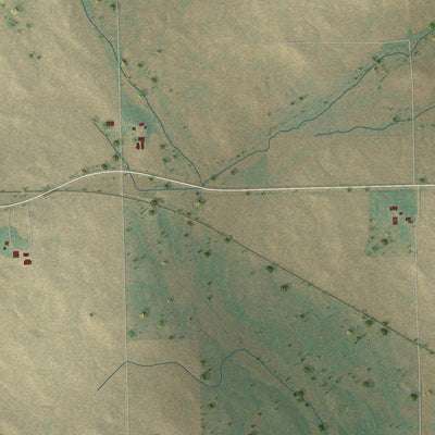 Second close-up of the map of Loma, North Dakota print showing more streets and buildings
