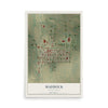 Map of Maddock, North Dakota, 12 x 18 inch unframed archival matte print