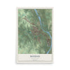 Map of Mandan, North Dakota, 12 x 18 inch unframed archival matte print