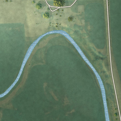 Second close-up of the map of Mantador, North Dakota print showing more streets and buildings