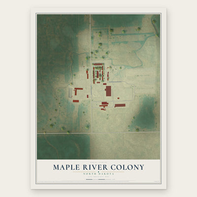 Maple River Colony, North Dakota map print, the full design