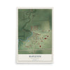 Map of Mapleton, North Dakota, 12 x 18 inch unframed archival matte print
