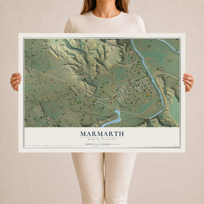 Map of Marmarth, North Dakota, 24 x 36 inch unframed archival matte print
