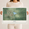 Map of Max, North Dakota, 12 x 18 inch unframed archival matte print