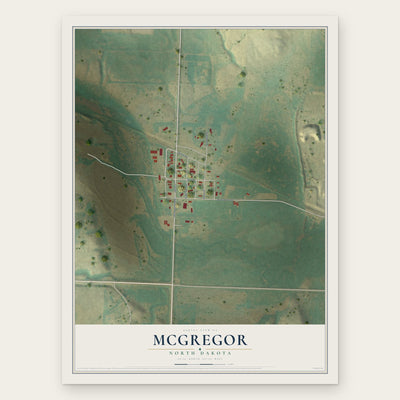 McGregor, North Dakota map print, the full design