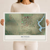 Map of McVille, North Dakota, 12 x 18 inch unframed archival matte print