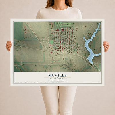 Map of McVille, North Dakota, 24 x 36 inch unframed archival matte print