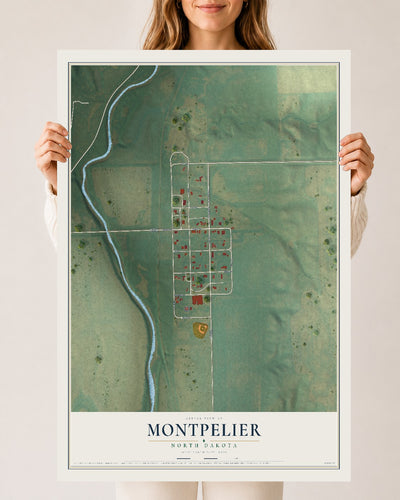 Map of Montpelier, North Dakota, 24 x 36 inch unframed archival matte print