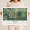 Map of Mott, North Dakota, 12 x 18 inch unframed archival matte print