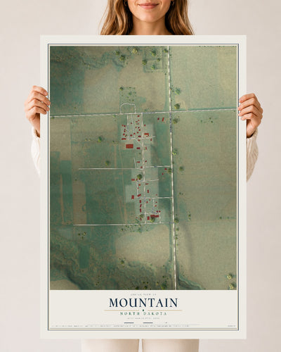 Map of Mountain, North Dakota, 24 x 36 inch unframed archival matte print