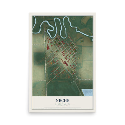 Map of Neche, North Dakota, 12 x 18 inch unframed archival matte print