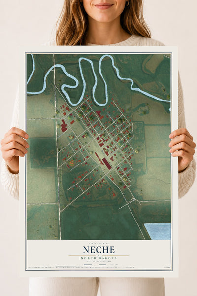 Map of Neche, North Dakota, 18 x 24 inch unframed archival matte print