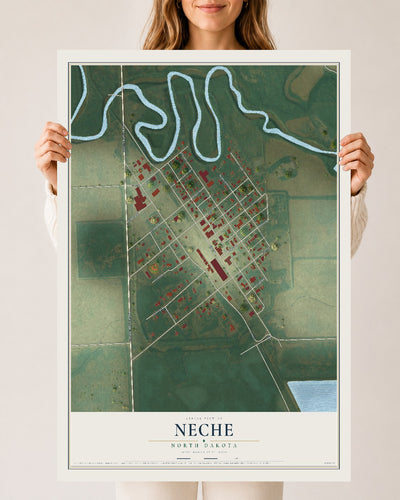 Map of Neche, North Dakota, 24 x 36 inch unframed archival matte print