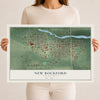 Map of New Rockford, North Dakota, 12 x 18 inch unframed archival matte print
