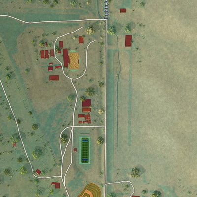 Second close-up of the map of New Salem, North Dakota print showing more streets and buildings