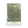 Map of New Town, North Dakota, 12 x 18 inch unframed archival matte print