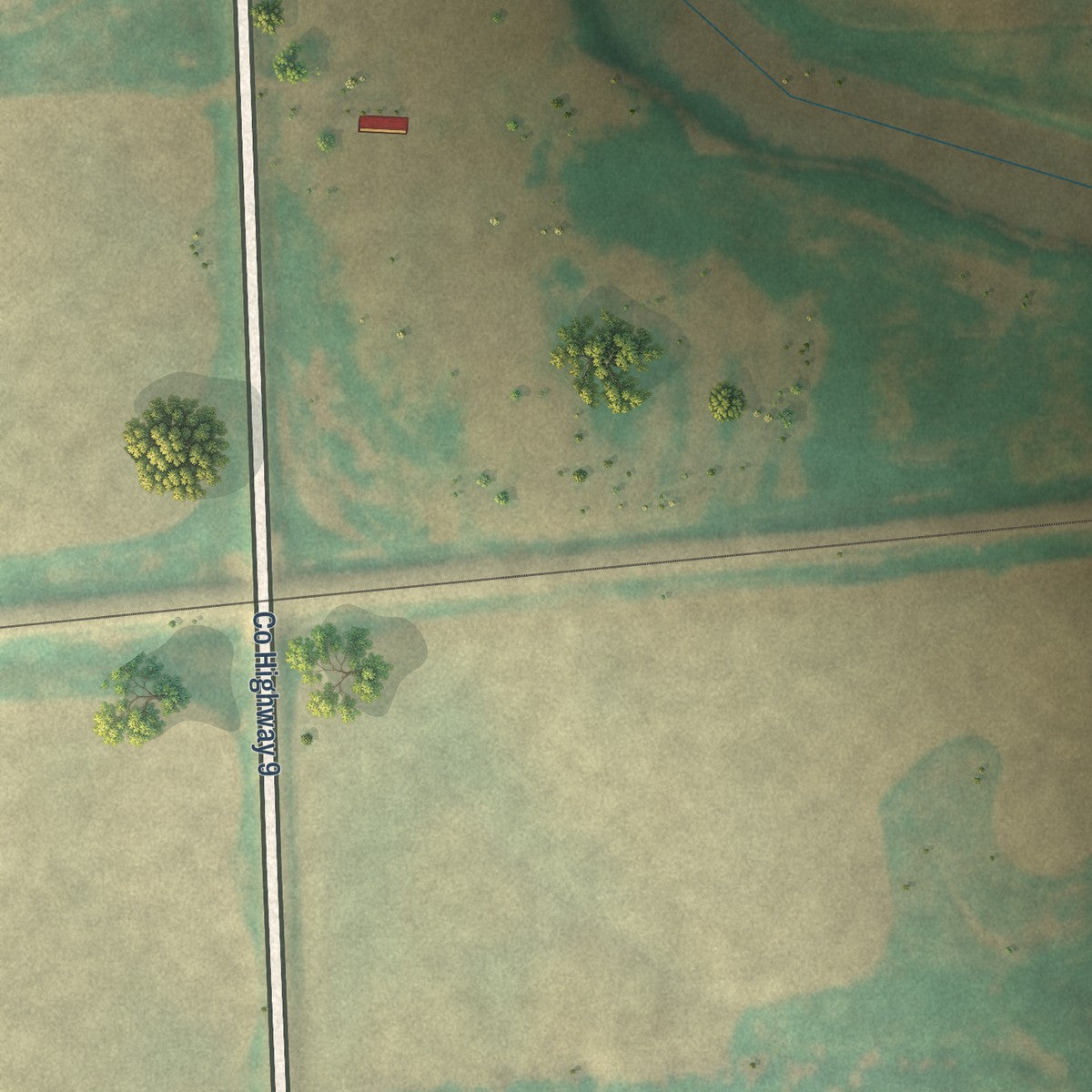 Second close-up of the map of Niagara, North Dakota print showing more streets and buildings