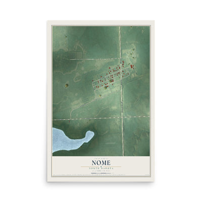 Map of Nome, North Dakota, 12 x 18 inch unframed archival matte print