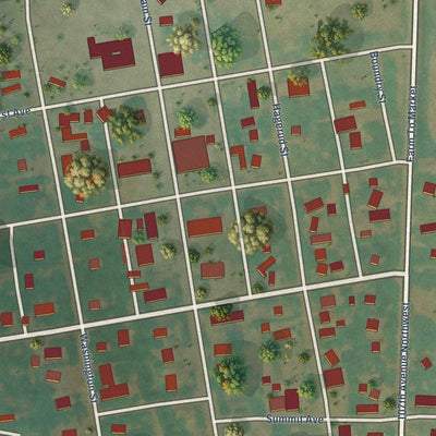 Close-up of the map of Noonan, North Dakota print showing street and building detail