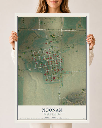Map of Noonan, North Dakota, 24 x 36 inch unframed archival matte print