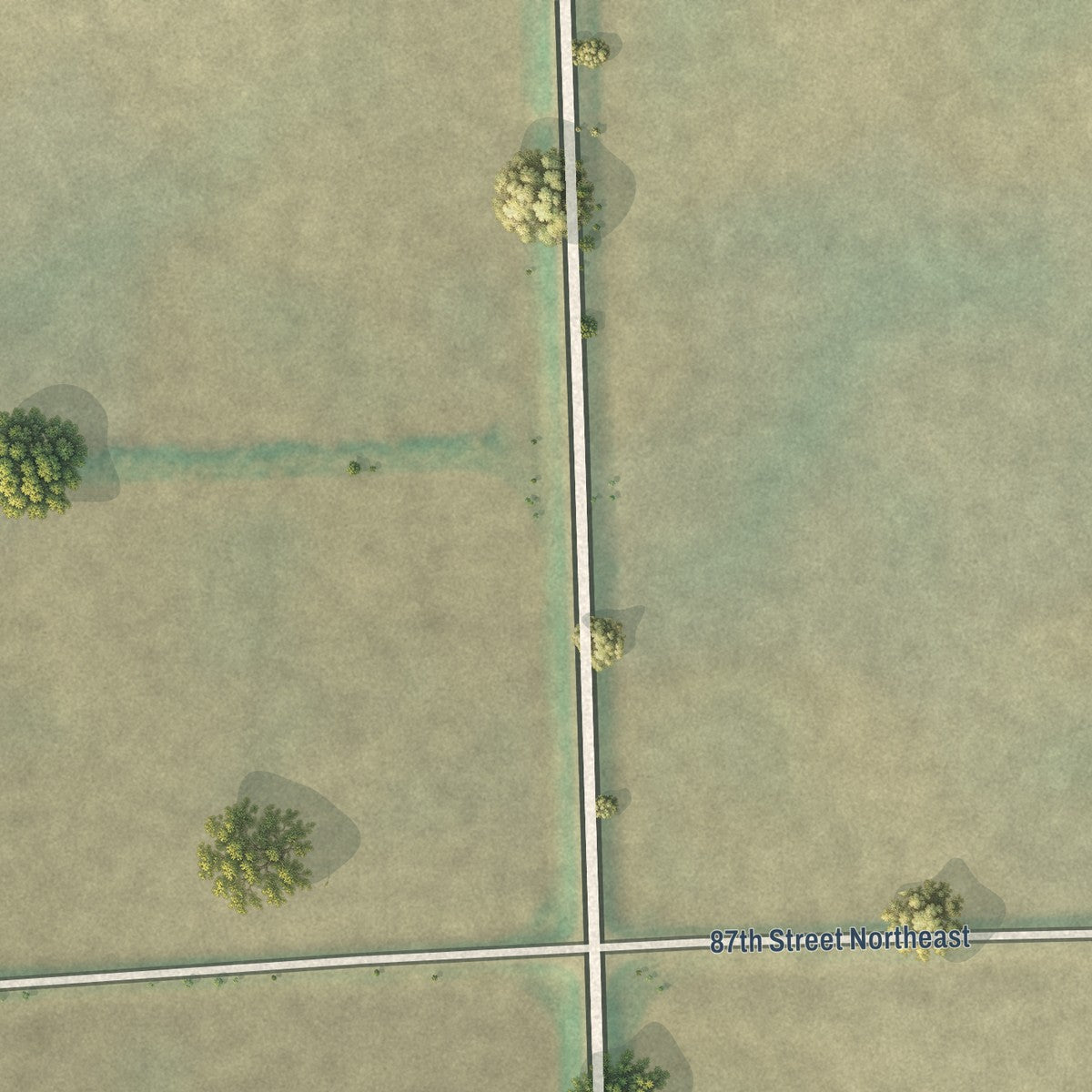 Second close-up of the map of Osnabrock, North Dakota print showing more streets and buildings