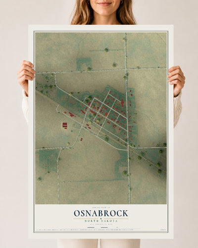 Map of Osnabrock, North Dakota, 24 x 36 inch unframed archival matte print