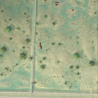 Second close-up of the map of Palermo, North Dakota print showing more streets and buildings