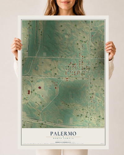 Map of Palermo, North Dakota, 24 x 36 inch unframed archival matte print