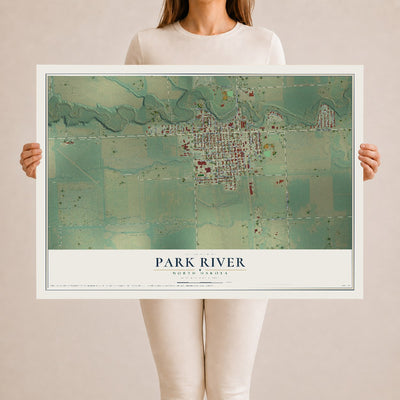 Map of Park River, North Dakota, 24 x 36 inch unframed archival matte print