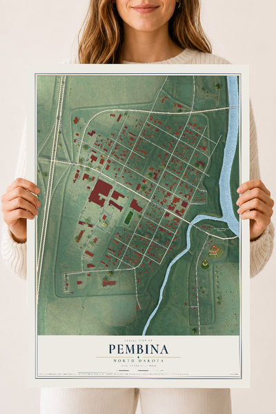 Map of Pembina, North Dakota, 18 x 24 inch unframed archival matte print