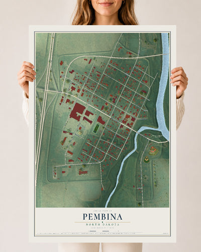 Map of Pembina, North Dakota, 24 x 36 inch unframed archival matte print