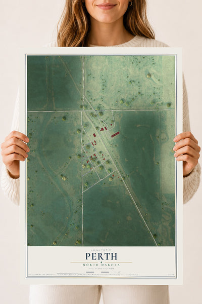 Map of Perth, North Dakota, 18 x 24 inch unframed archival matte print